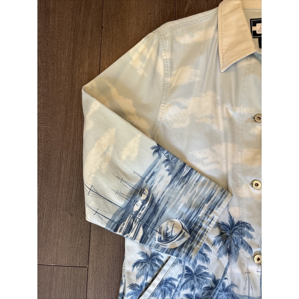 Vintage Ralph Lauren Naval Supply AOP Chore Coat Barn Jacket Nautical Tropical L - Picture 2 of 16